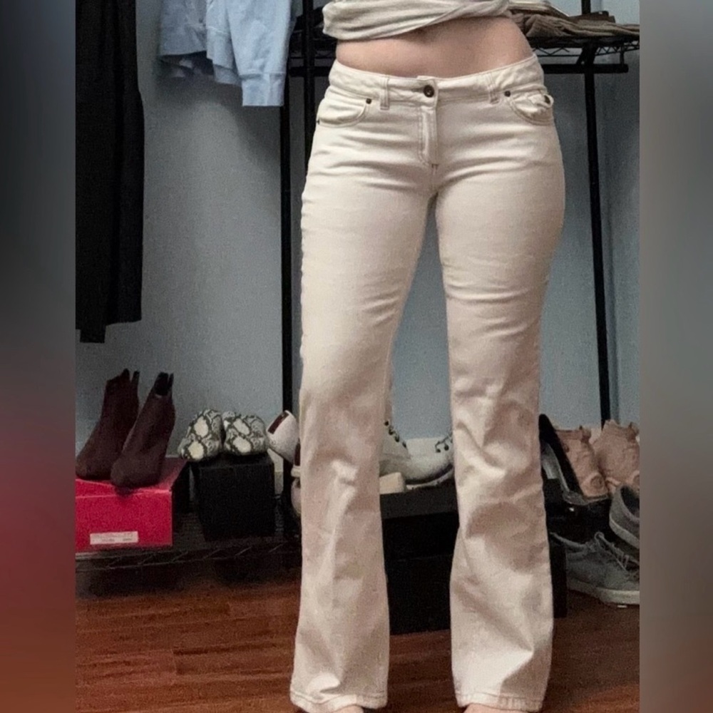 Women's Cream Flare Jeans